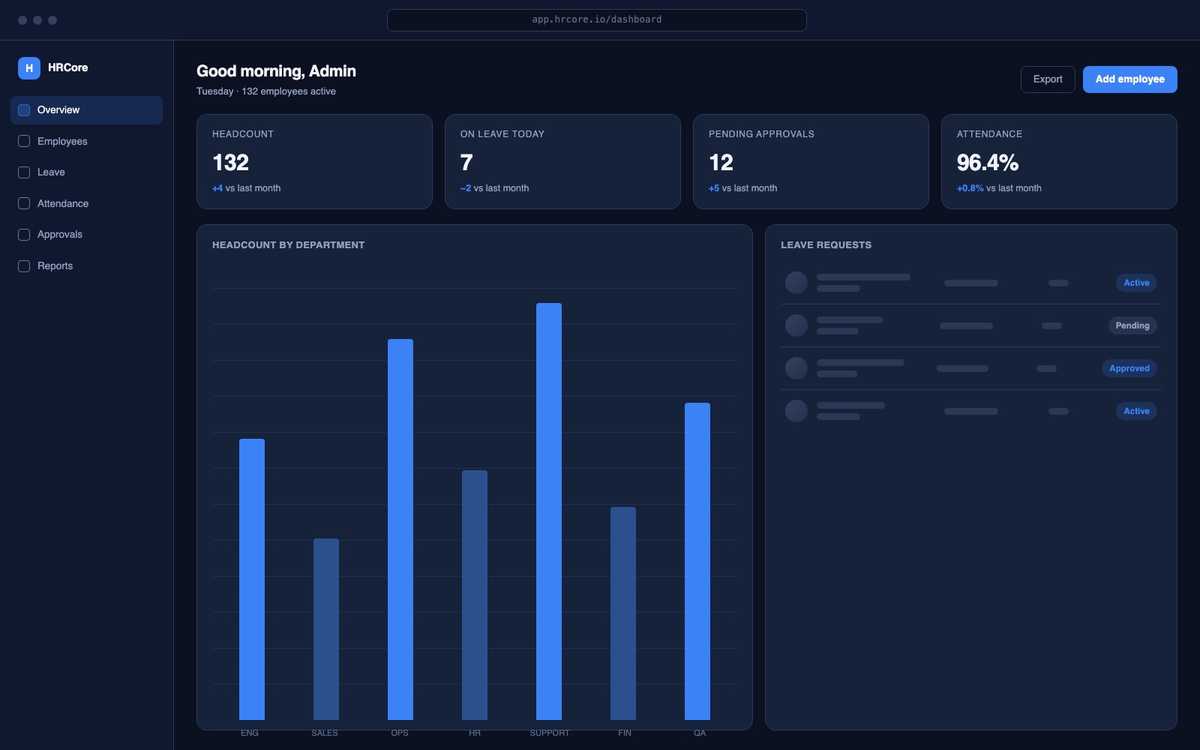 Enterprise HR Management Platform interface preview